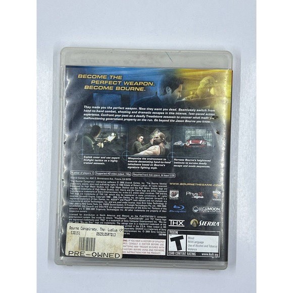 PS3 Robert Ludlum's The Bourne Conspiracy (Sony PlayStation 3, 2008) Video Game - Picture 2 of 3